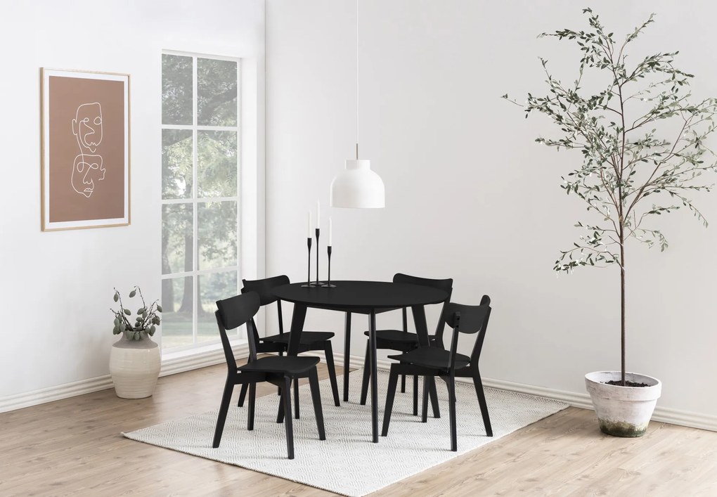 ROXY Zwart - HOUTEN STOEL VOOR WOONKAMER, EETKAMER, KEUKEN, RETRO