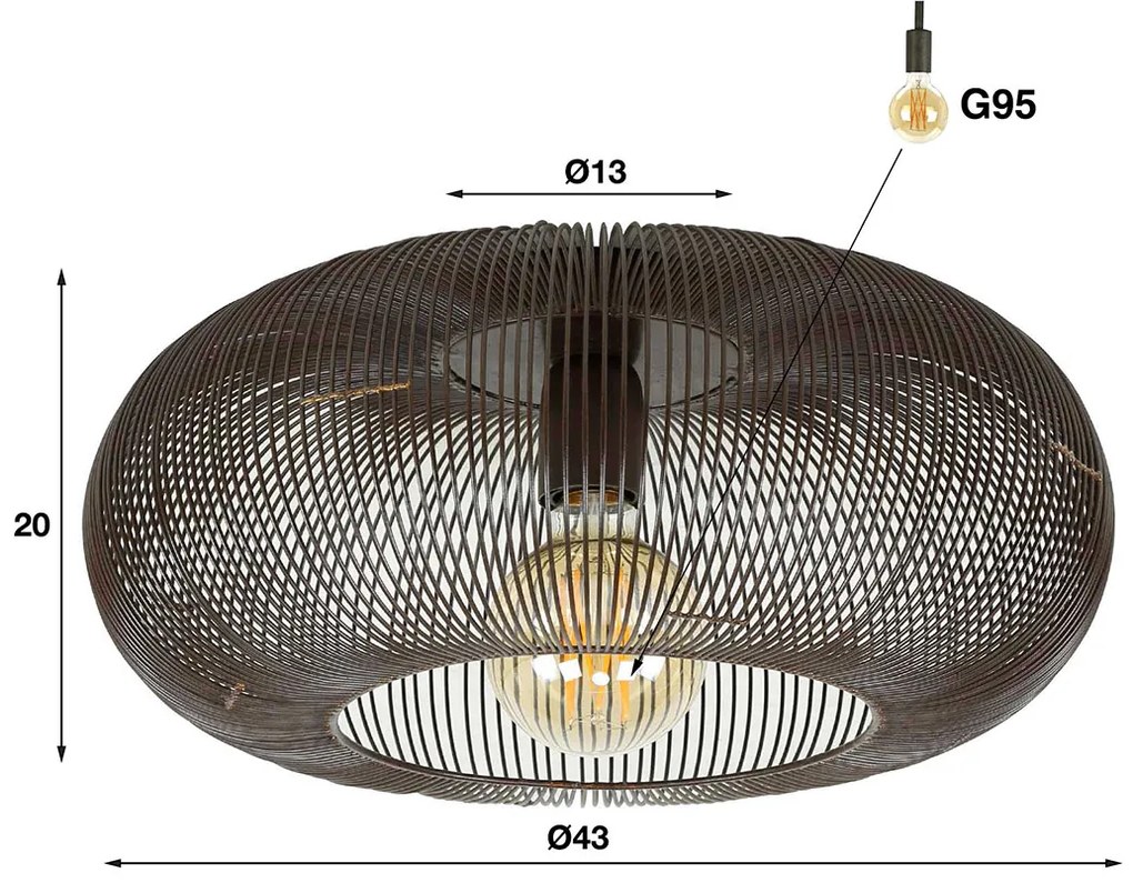 Plafondlamp Staaldraad