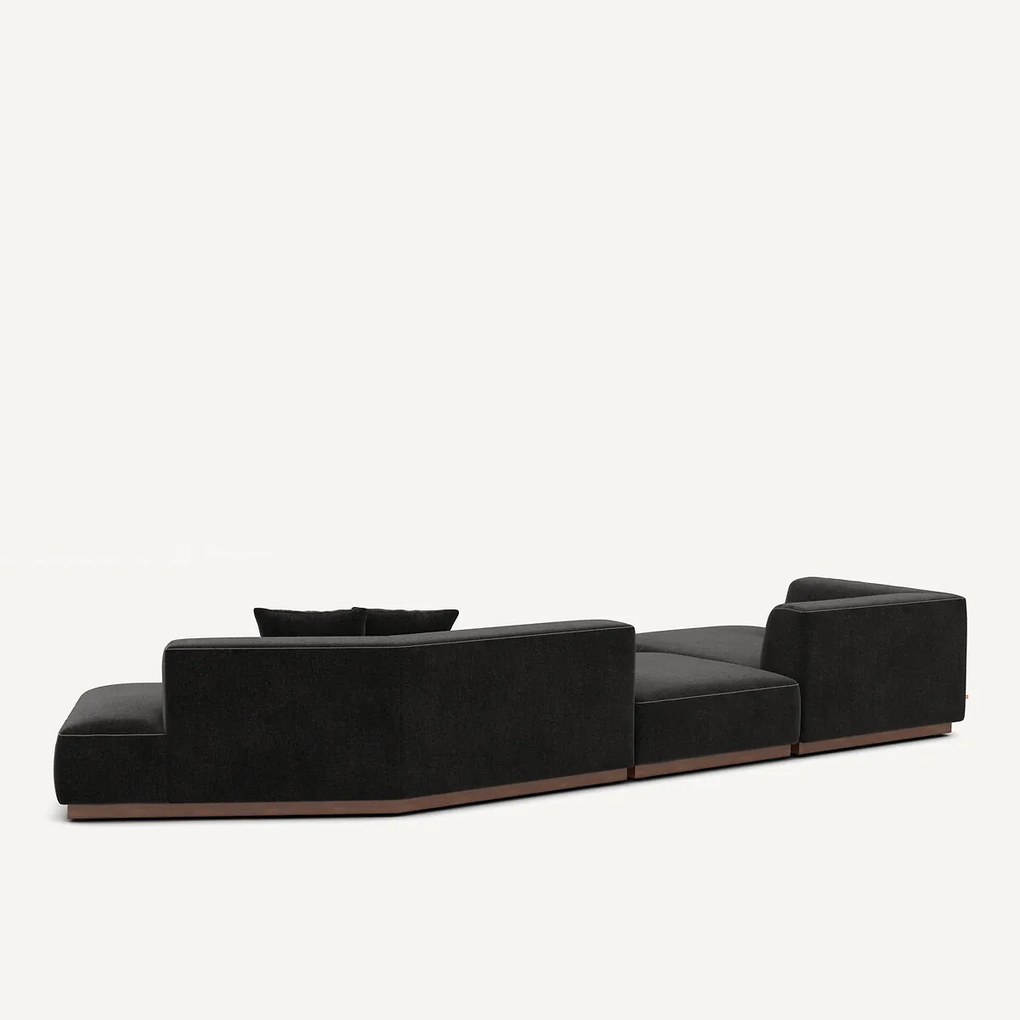 Open hoekbank links XL in chenille fluweel, JACOPO