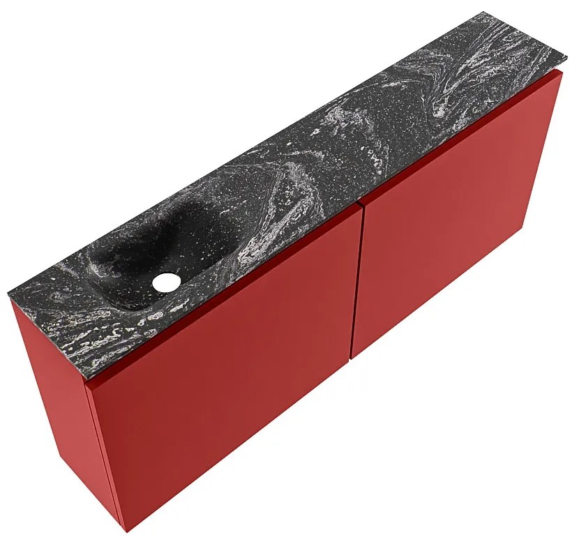 Mondiaz Ture DLux toiletmeubel 120cm fire met wastafel lava links met kraangat