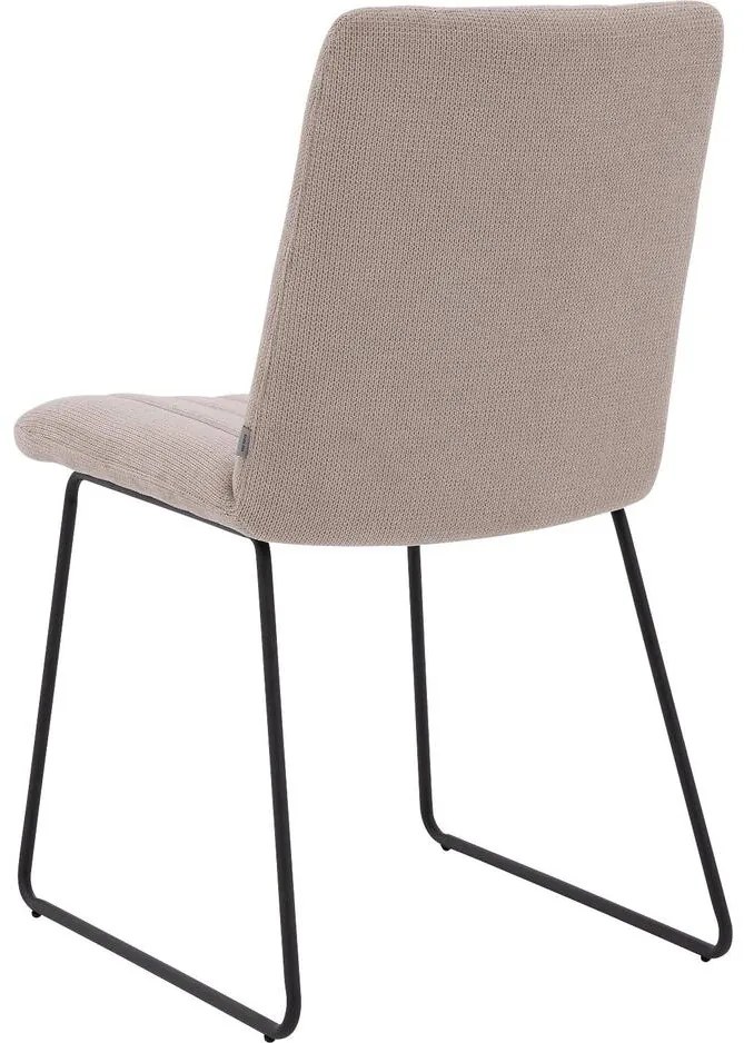 Goossens Eetkamerstoel Manta beige stof leuning, urban industrieel