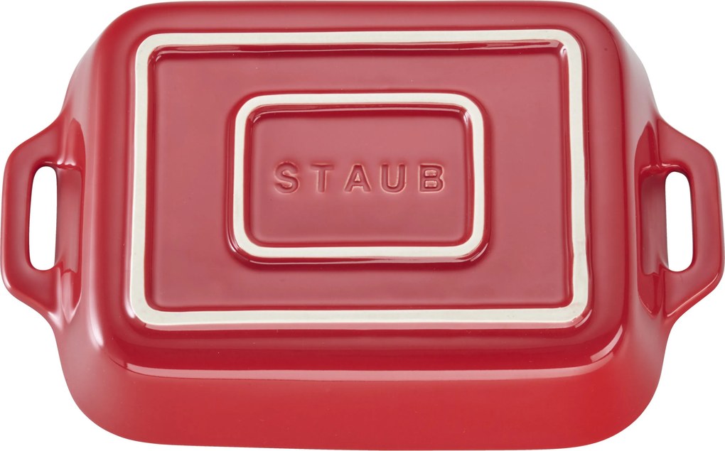 Staub Ceramique Ovenschaal 20 cm, Rechthoekig, Kersenrood - Ceramique - Staub