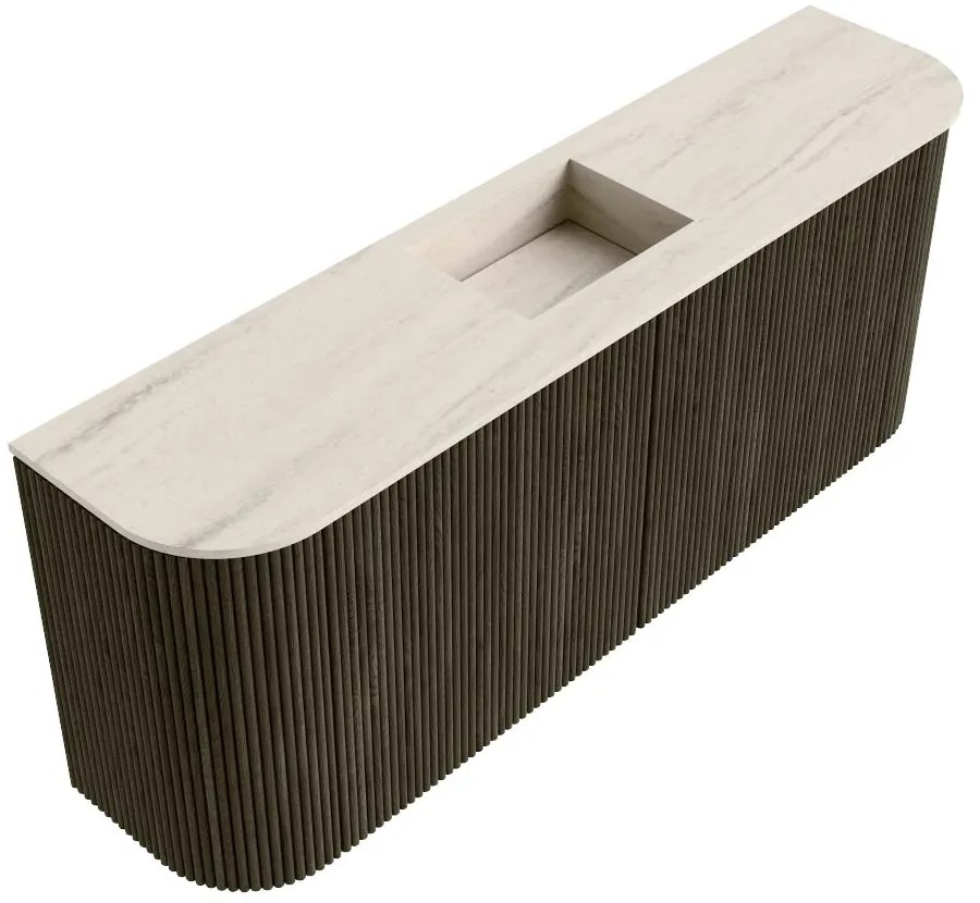 Mondiaz Joya DLux 105cm toiletmeubel ronding links/rechts shadow met wastafel faye midden 1 kraangat meli