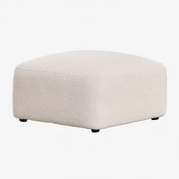 Gestoffeerde Poef Bastian Dikke Chenille Wit - Sklum