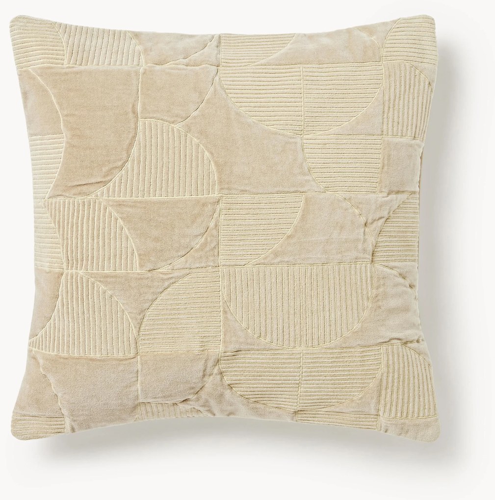 Geborduurde kussenhoes Verina met geometrisch patroon