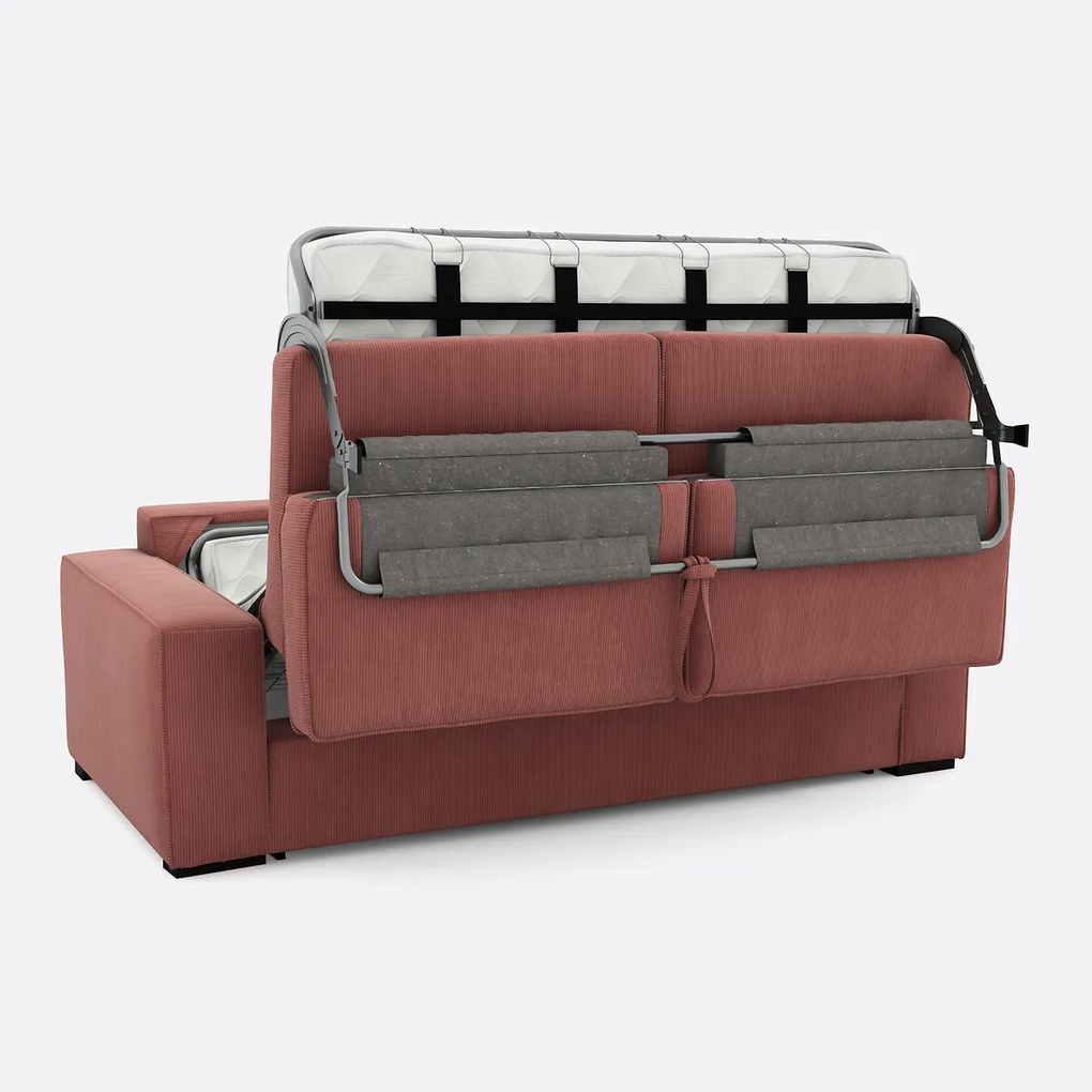 Slaapbank van fluweel, 2, 3 of 4 zits, Comfort Bultex®, Cecilia
