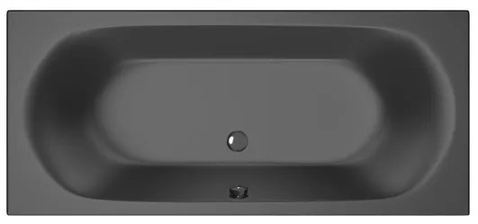 Xenz Cuba Duobad - 180x80x51 - afvoer Midden - acryl - ebony 6828-29