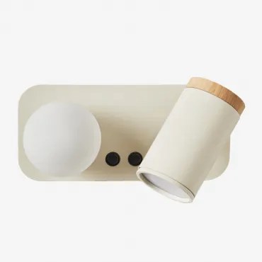 Draaibare Wandlamp Met 2 Lichtpunten In Amaranto-ijzer Tapioca Beige - Sklum