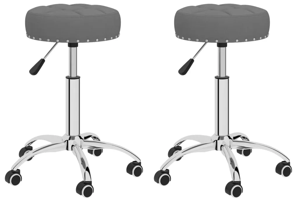 vidaXL Eetkamerstoelen 2 st draaibaar stof donkergrijs