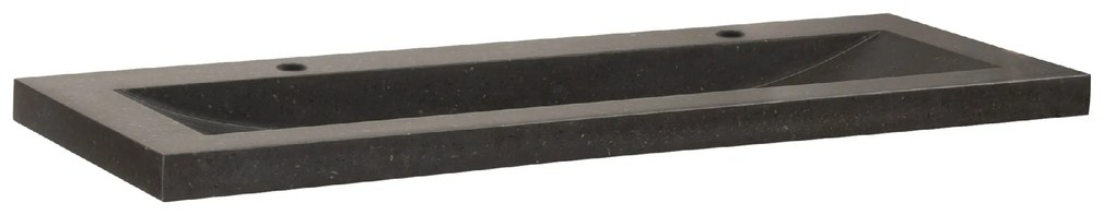 Sanituba Corestone wastafel basalt met twee kraangaten 120cm