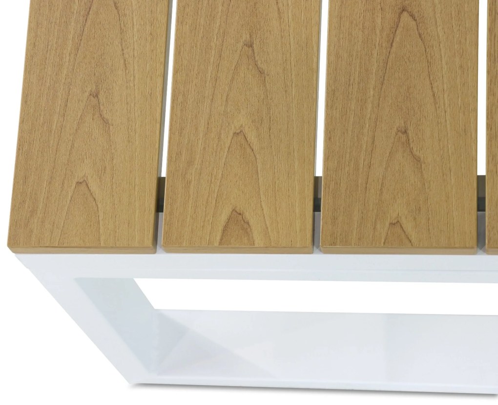 Hoek loungeset 6 personen Aluminium/Polywood (teakfinish) Wit  Lifestyle Garden Furniture Bilbao