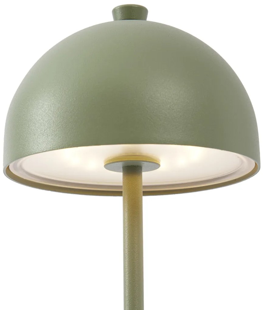 Buitenlamp met dimmer Tafellamp met dimmer groen incl. LED IP54 oplaadbaar met laadstation - Squirrel Modern IP54 Buitenverlichting rond Lamp