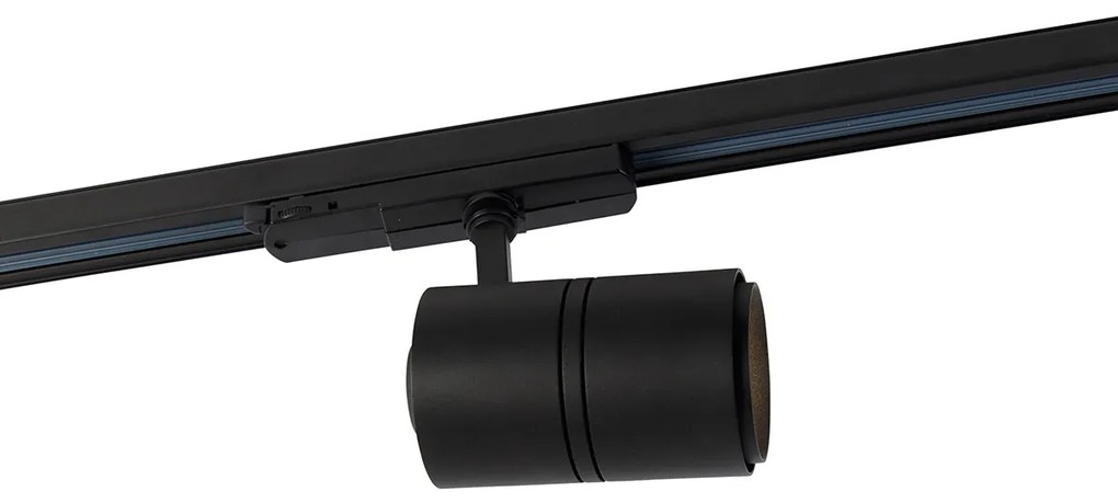 Modern 3-fase railsysteem met 4 spots zwart - 3-Phase Ruler