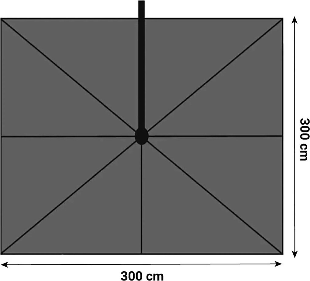Zweefparasol 3x3m S2 Excellent (incl. voet en hoes) Taupe-naturel-bruin Camello Luna