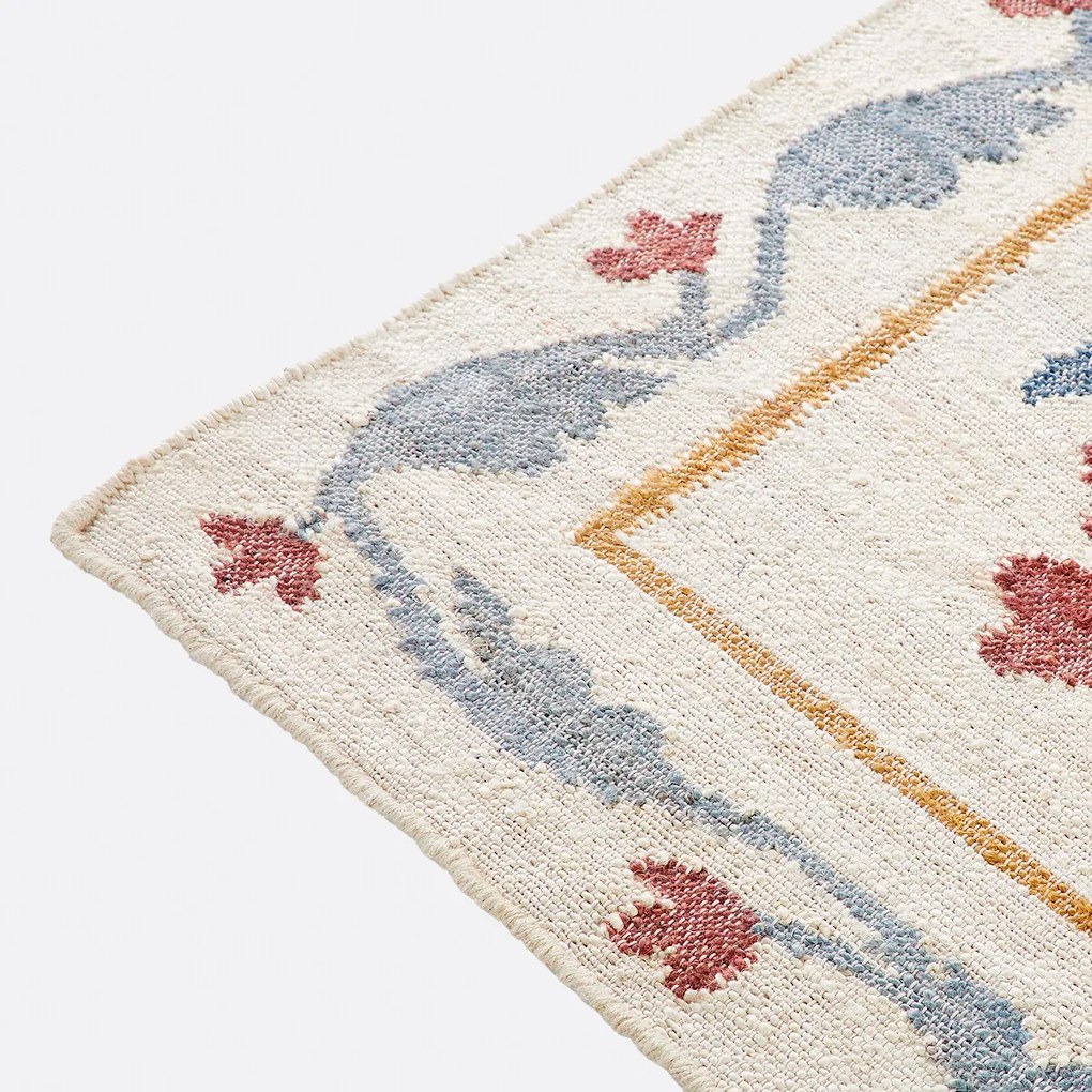 Vloerkleed in jute met bloemenpatroon, Antonia