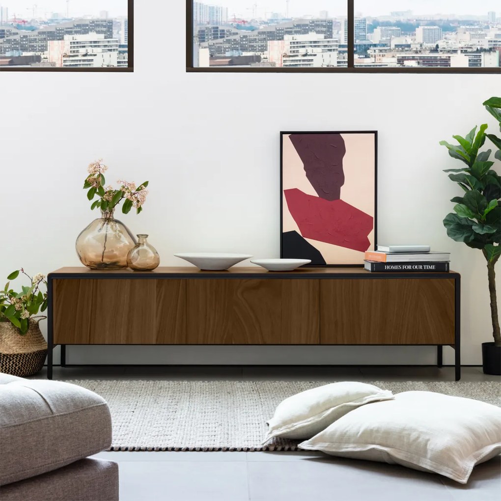Kave Home Nadyria Tv-meubel Retro Walnoot - 180x43x50cm.