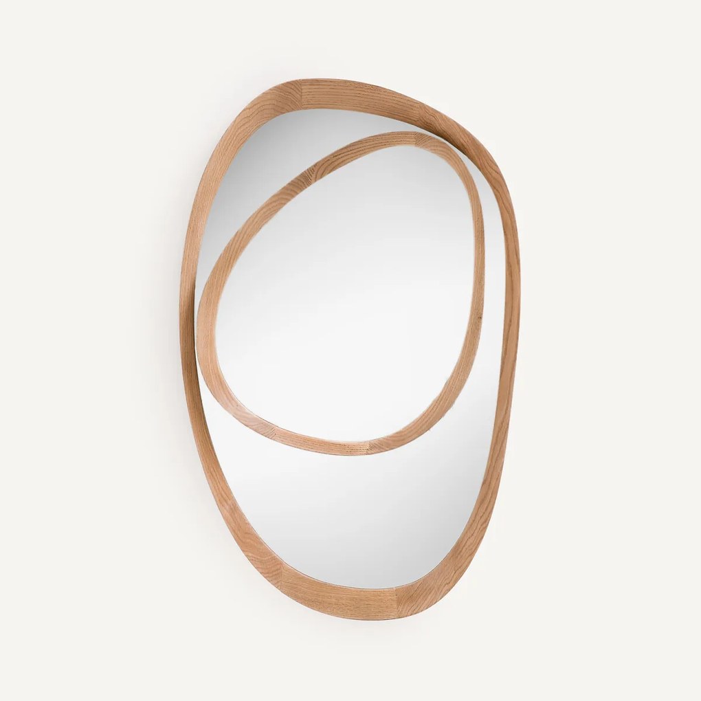 Asymmetrische spiegel, eiken frame H100 cm, Belize
