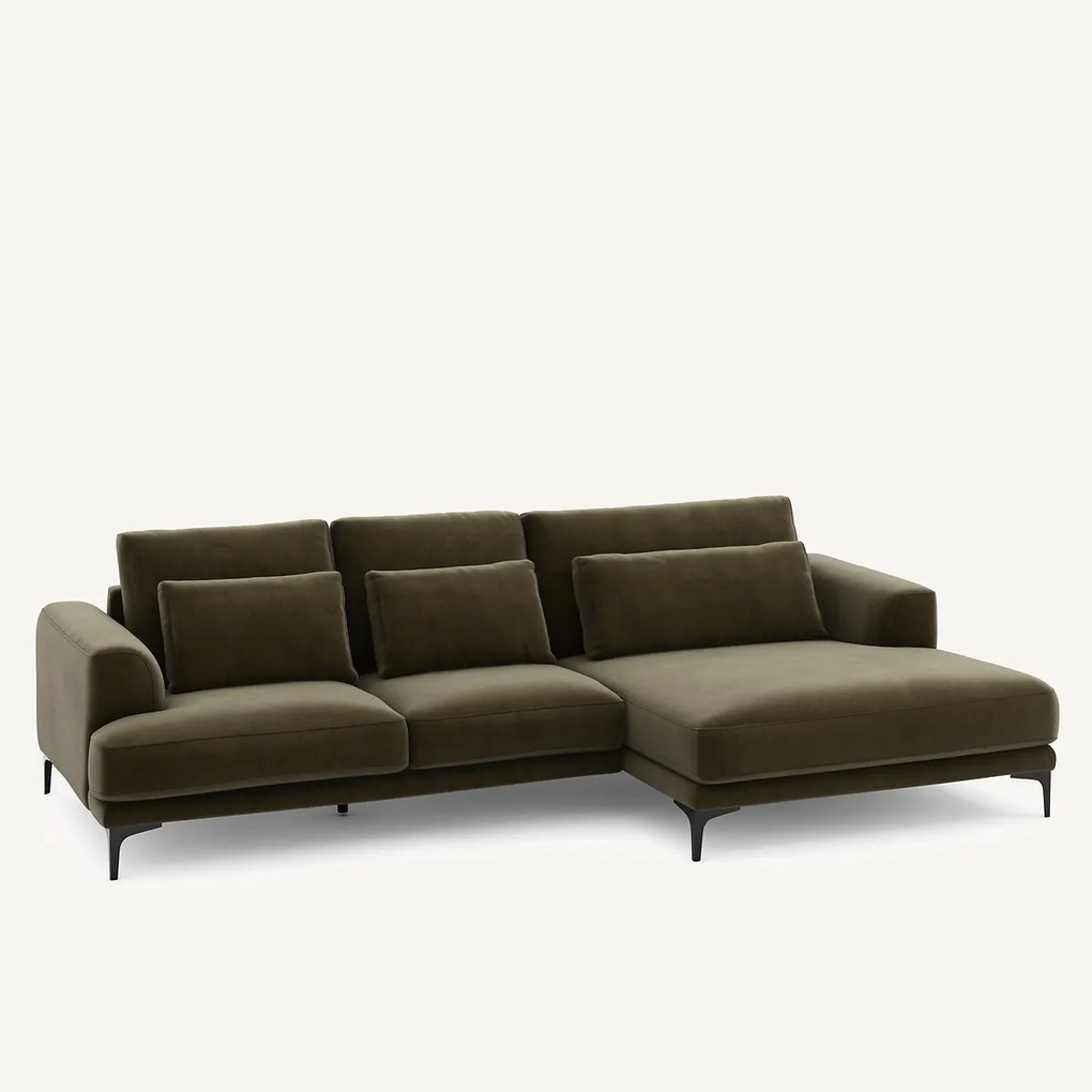 XL hoekbank rechts in fluweel, MARSILE