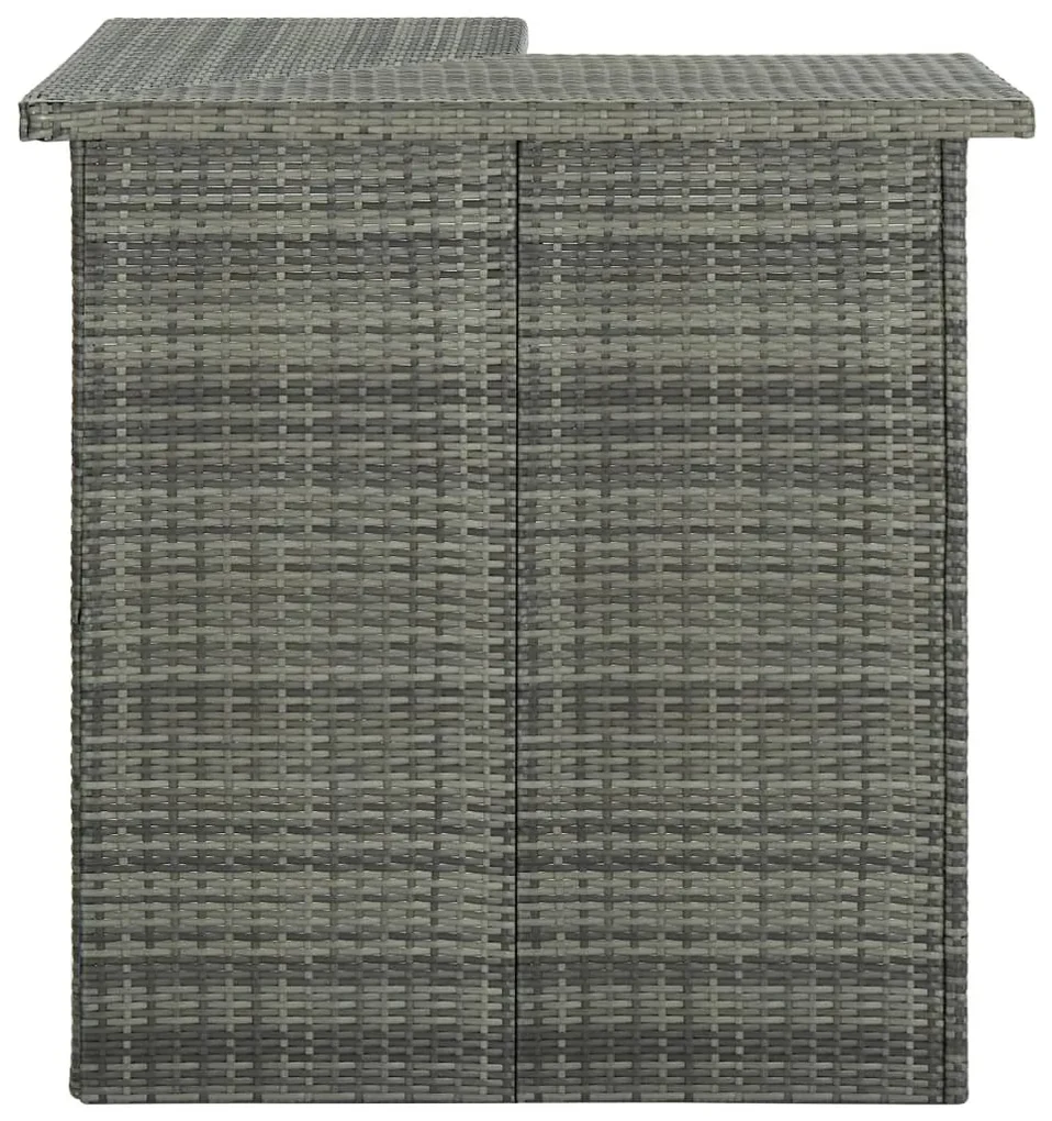 vidaXL Hoekbartafel 100x50x105 cm poly rattan grijs