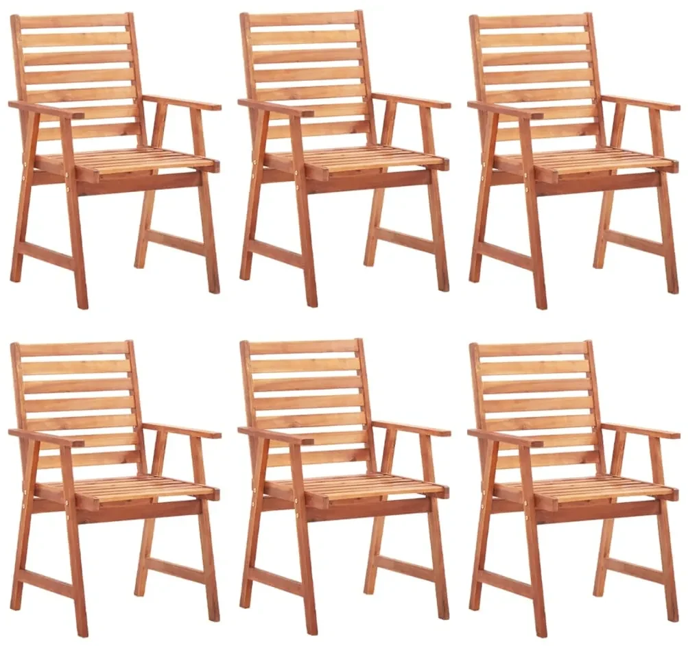 vidaXL Tuinstoelen 6 st met kussens massief acaciahout