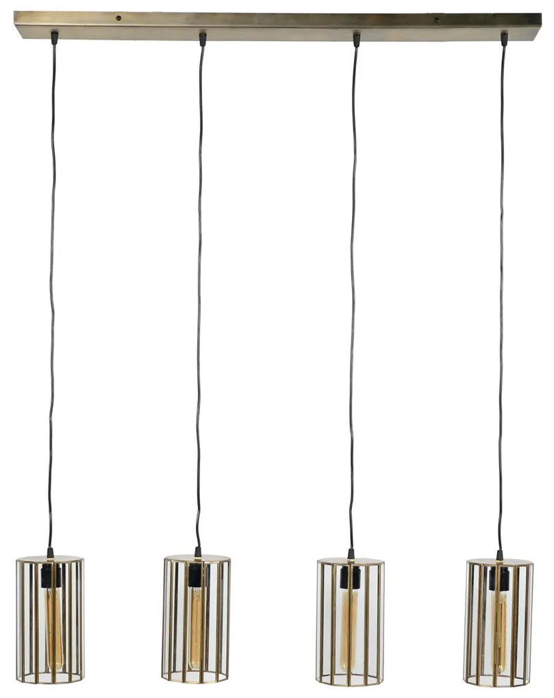 Art Deco Lamp Brons Met Glas