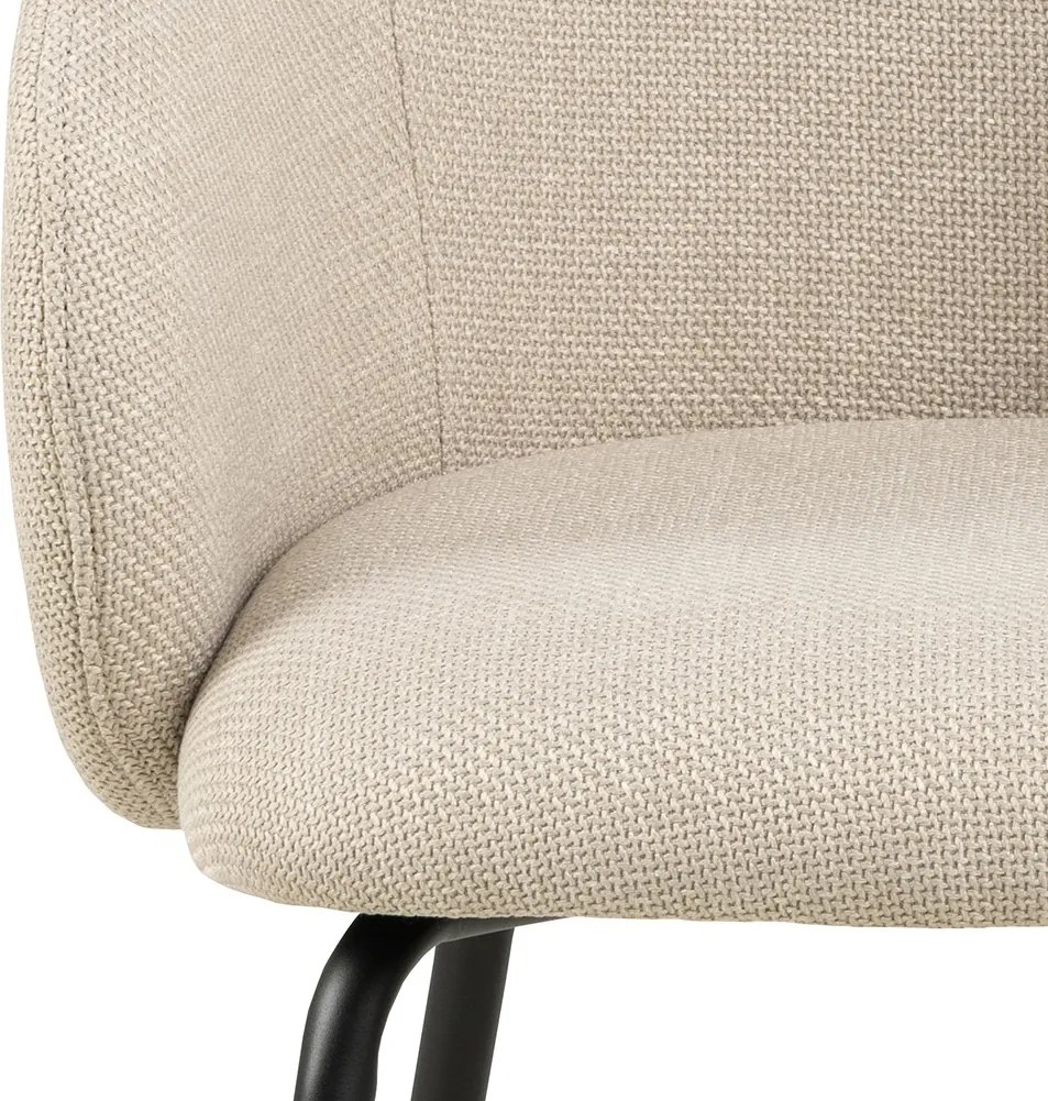 CLARA Beige (stof Monza 24)/zwarte poten - MODERNE GESTOFFEERDE KUIPSTOEL VOOR WOONKAMER/EETKAMER/KANTOOR LOFT