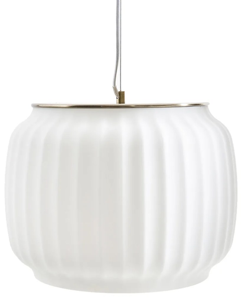 Brede hanglamp in opaline, Canelé