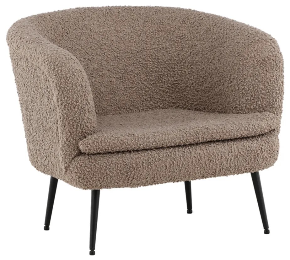 Bruine Teddy Fauteuil Zwarte Poten