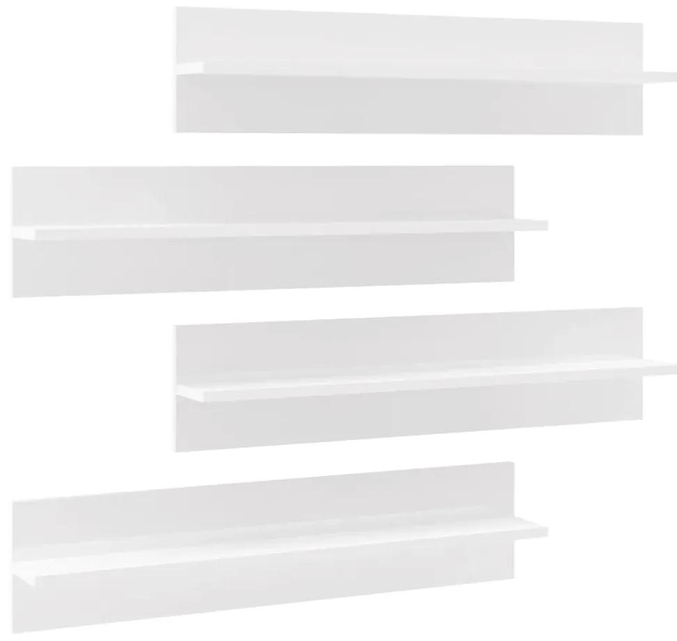 vidaXL Wandschappen 4 st 80x11,5x18 cm spaanplaat hoogglans wit