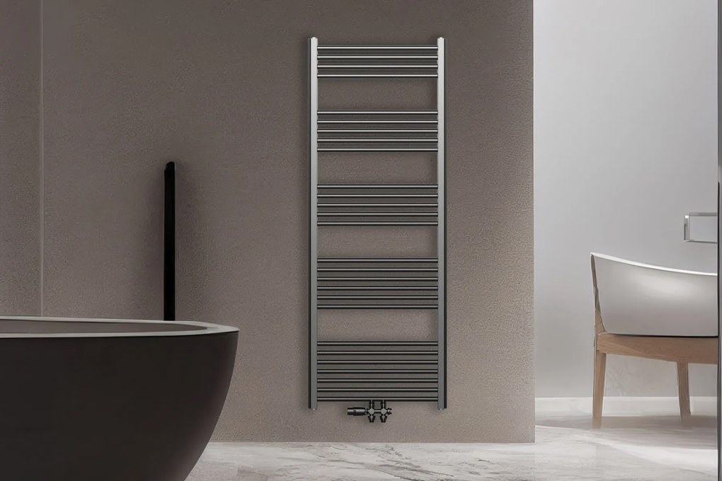 Sanigoods Base handdoek radiator 160x60cm 557 watt MO aansluiting geborsteld gunmetal