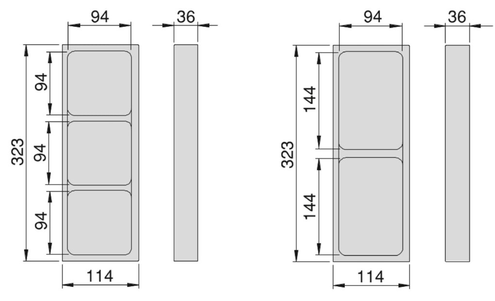 Sapho Lindo set van 2 organizers 11x32cm antraciet