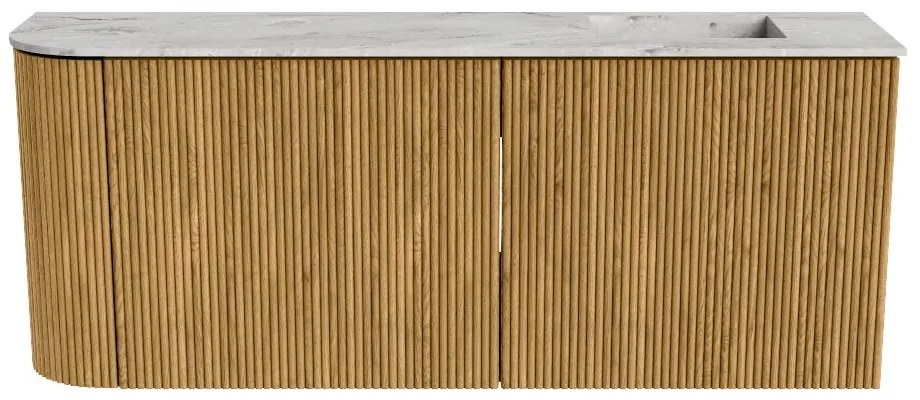 Mondiaz Joya DLux 100cm toiletmeubel ronding links oak met wastafel faye rechts 1 kraangat glace