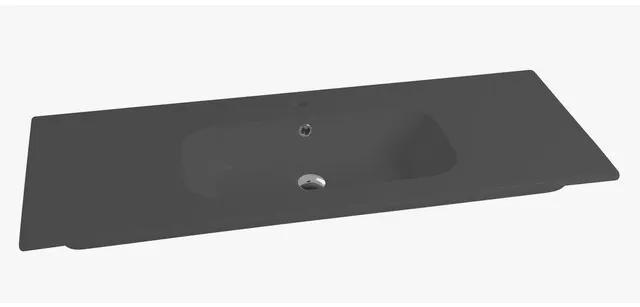 Nemo Spring Nubes tablet porselein 1 wastafel met kraangat met overloop 1210 x 465 x 170 mm antraciet QS12146153