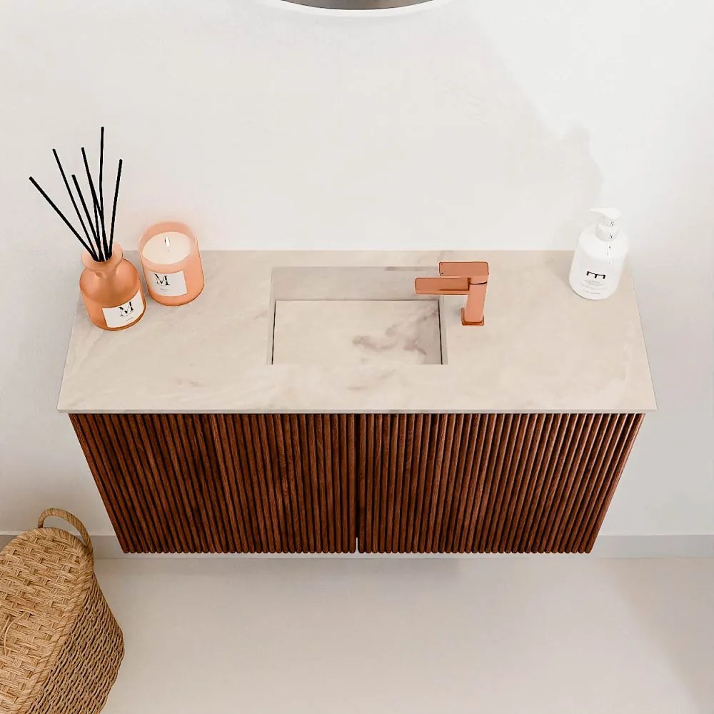 Mondiaz Joya DLux 70cm toiletmeubel ruby met wastafel faye midden 1 kraangat frappe