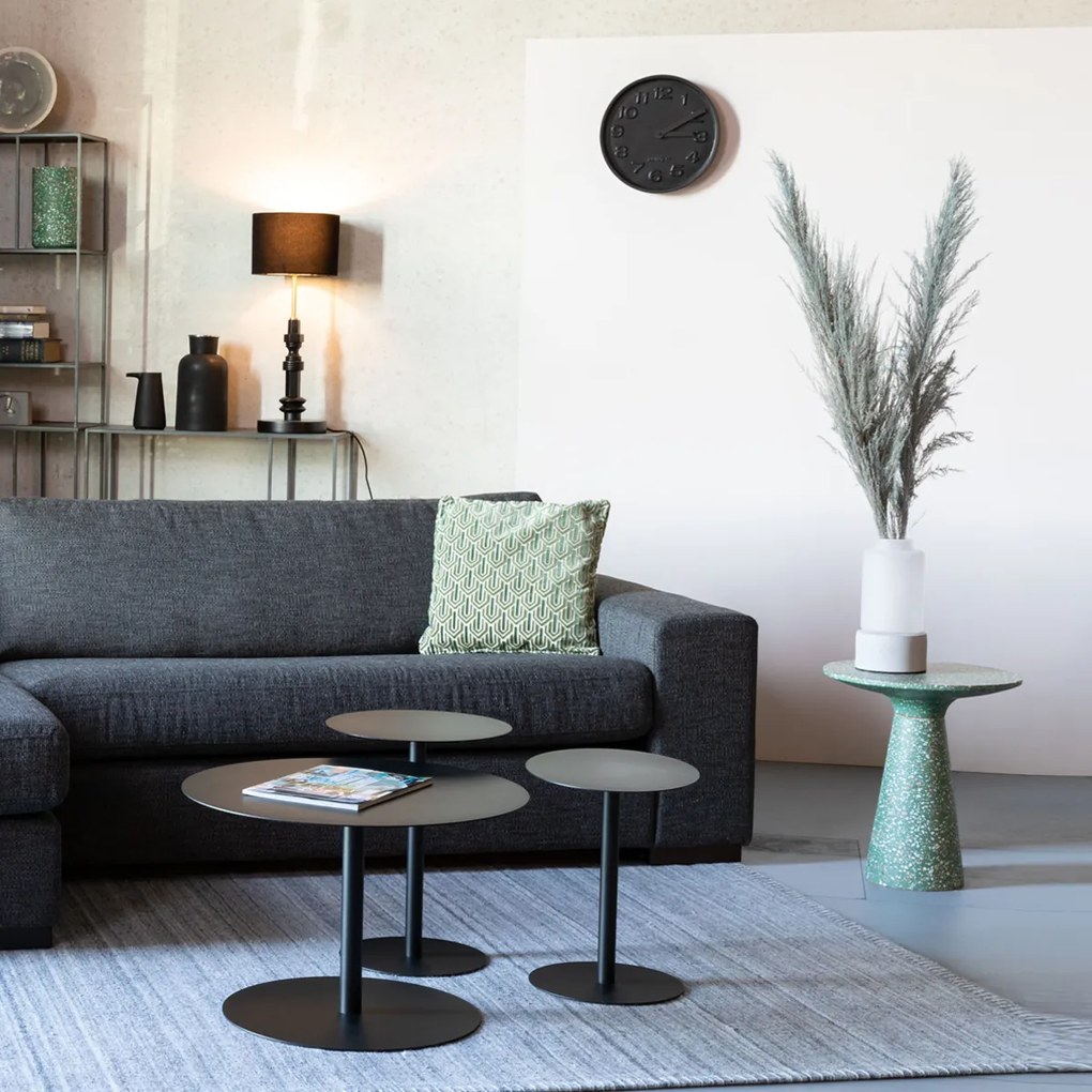 Zuiver Victoria Green Terrazzo Bijzettafel Rond - Groen - 41 X 41cm.