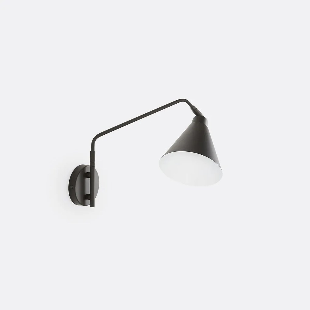 Wandlamp in metaal met verstelbare arm, Hiba