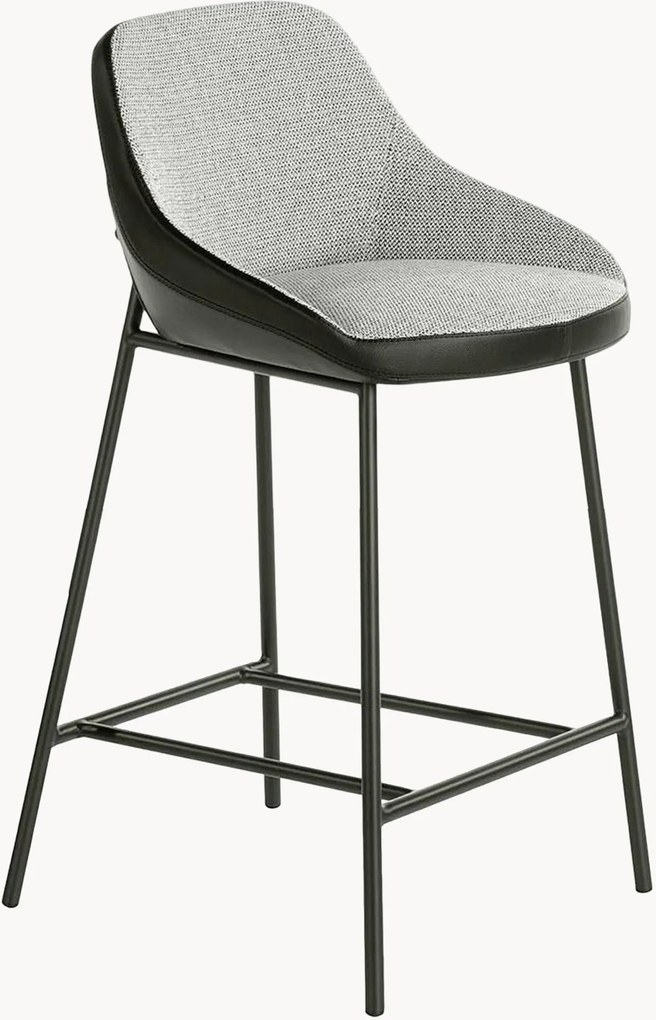 Gestoffeerde barkruk Erika met kunstleren rugleuning