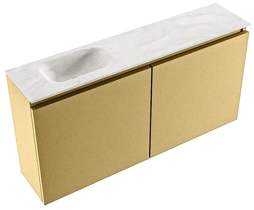 Mondiaz Ture DLux toiletmeubel 100cm oro met wastafel ostra links zonder kraangat