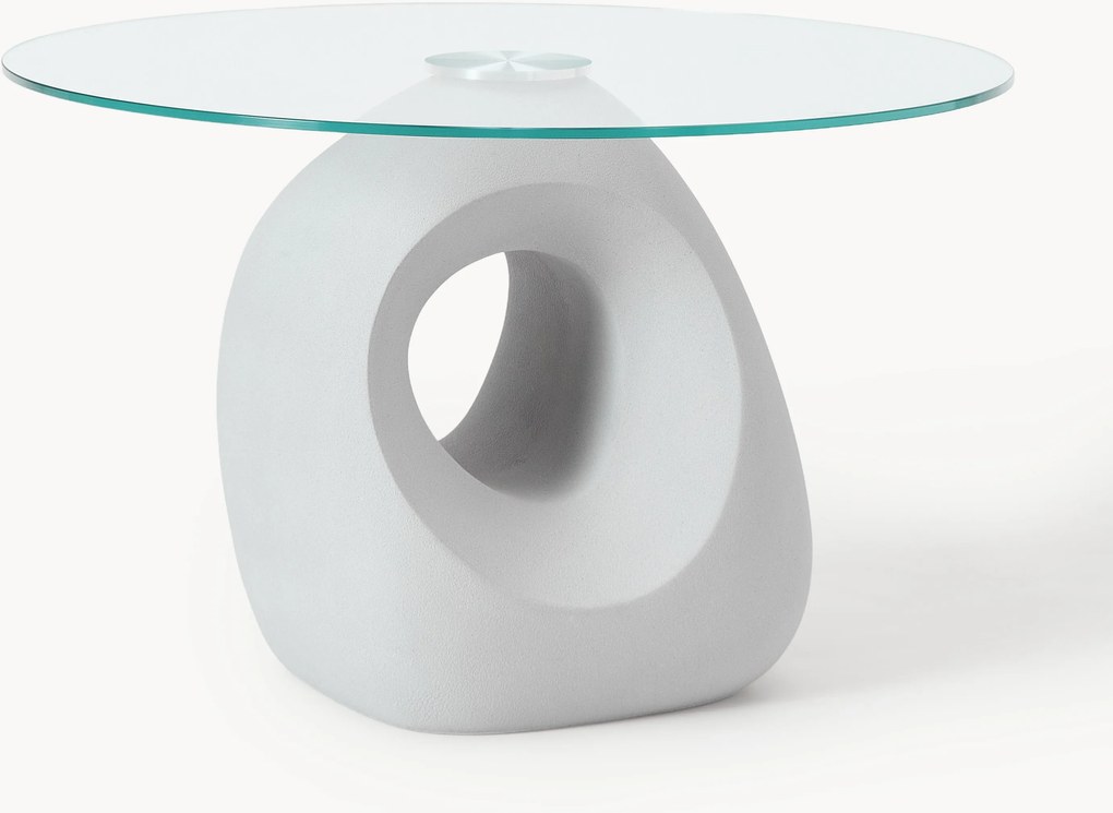 Ronde eettafel Linus met glazen tafelblad, in verschillende formaten