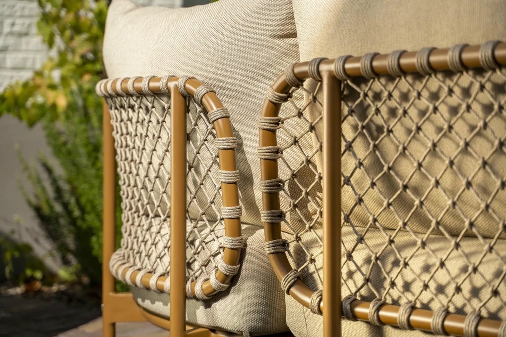 De Martinique hoek loungebank amber XL met knuffelhoek