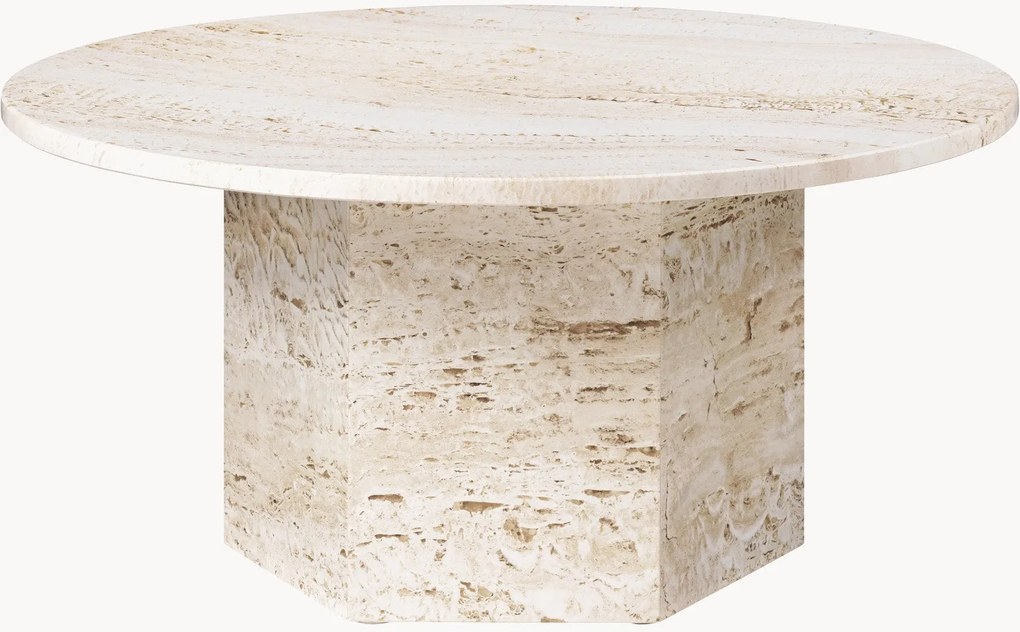 Ronde salontafel Epic van travertijn