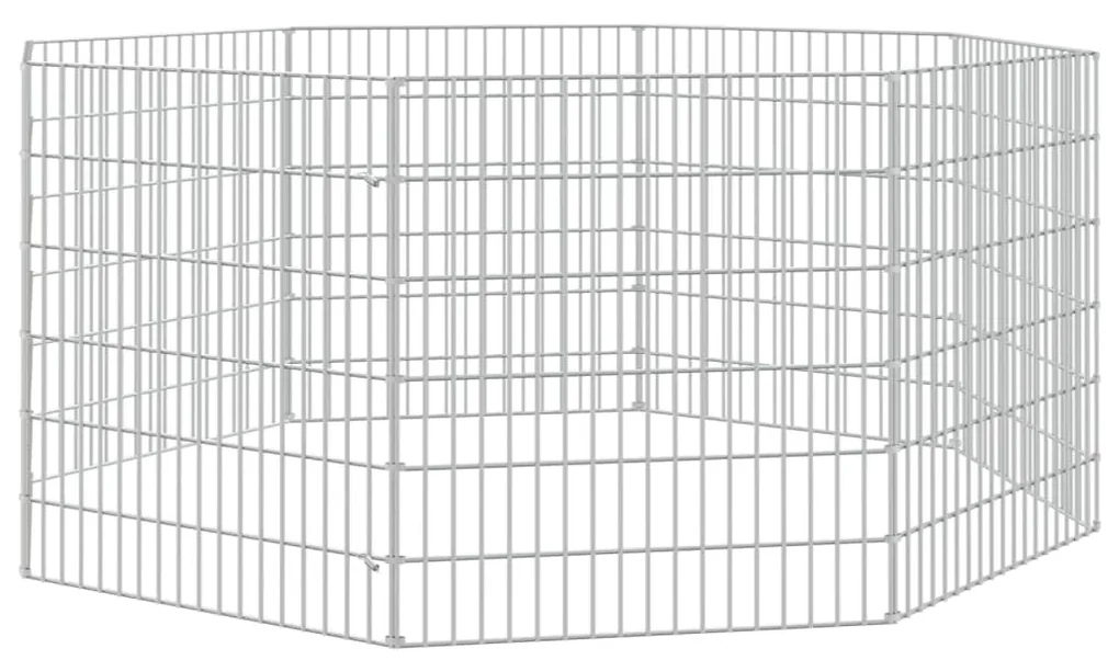 vidaXL Konijnenkooi met 8 panelen 54x60 cm gegalvaniseerd ijzer