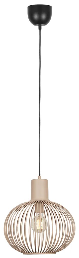 Moderne draad hanglamp zwart met beige 33cm - Gila