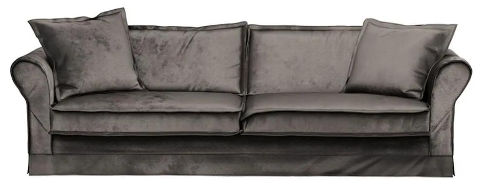 Rivièra Maison - Carlton Sofa 3,5 Seater, velvet, grimaldi grey - Kleur: bruin