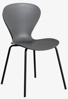 Stapelbare Eetkamerstoelen Set Van 2 Uit Zwart & Polypropyleen Donkergrijs - Sklum