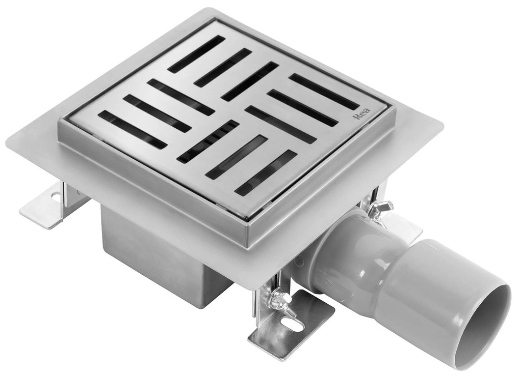 Lineaire afvoer REA CROSS Brush Steel 12x12