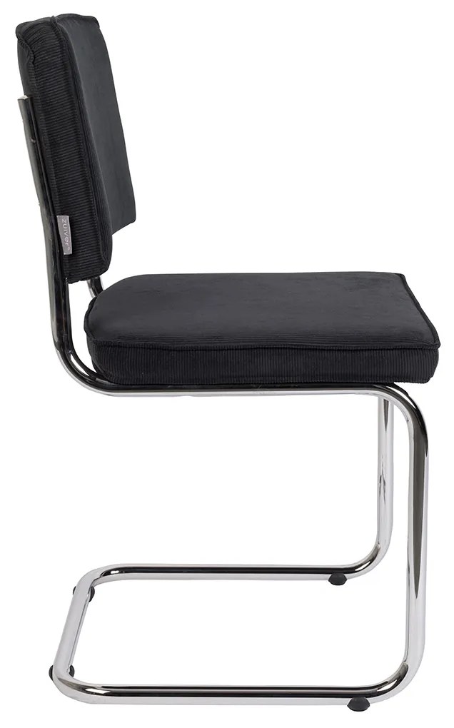 Zuiver Ridge Rib Eetkamerstoel Ribstof Zwart