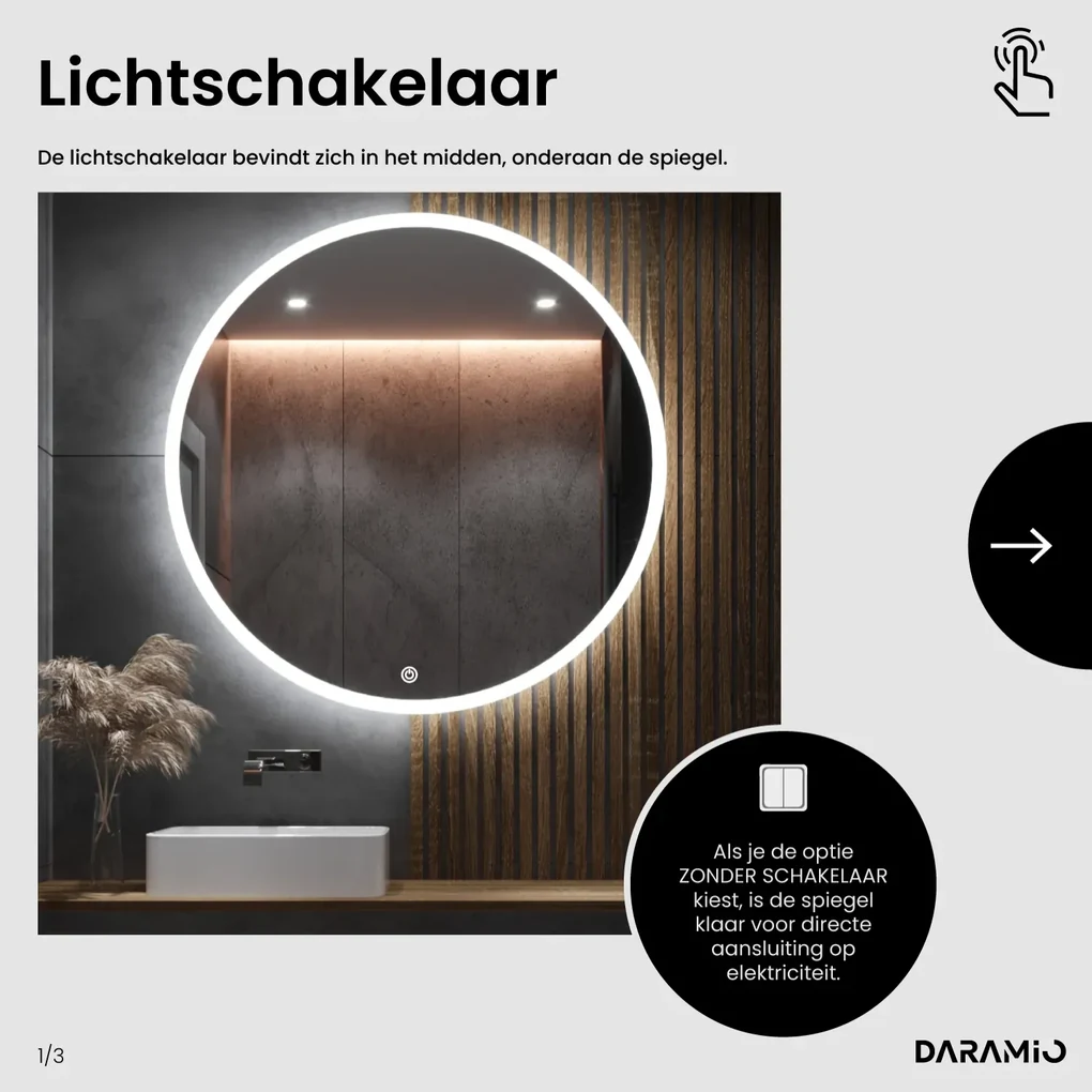 Ronde spiegel met verlichting E1