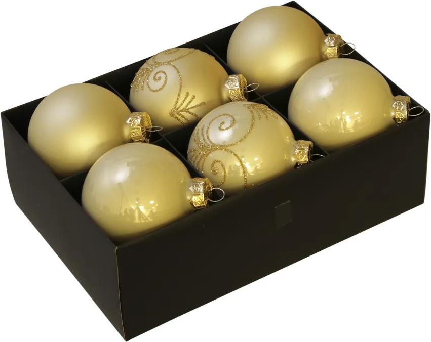 Luxe kerstballen set champagne - 72 delig