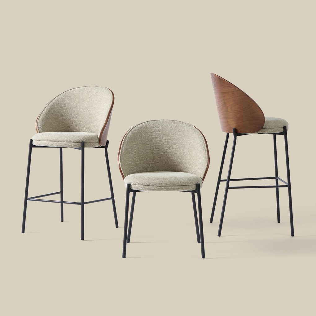 Hoge Barkruk Met Houten Rugleuning